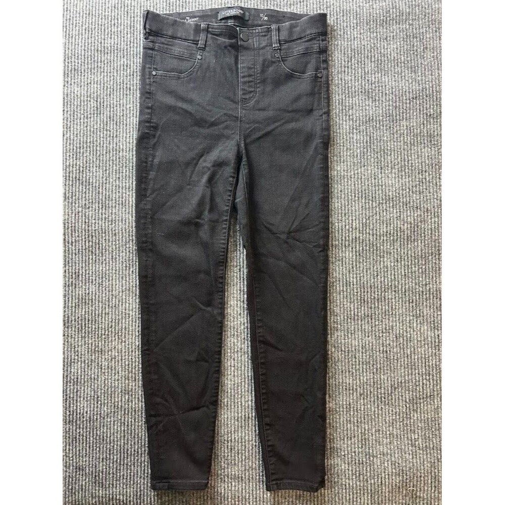 Liverpool Jeans Women's 10/30 Black Dark Wash High Rise Abby Skinny Jeans